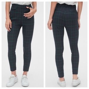 Gap Skinny Ankle Pants in Blue green plaid sz 4